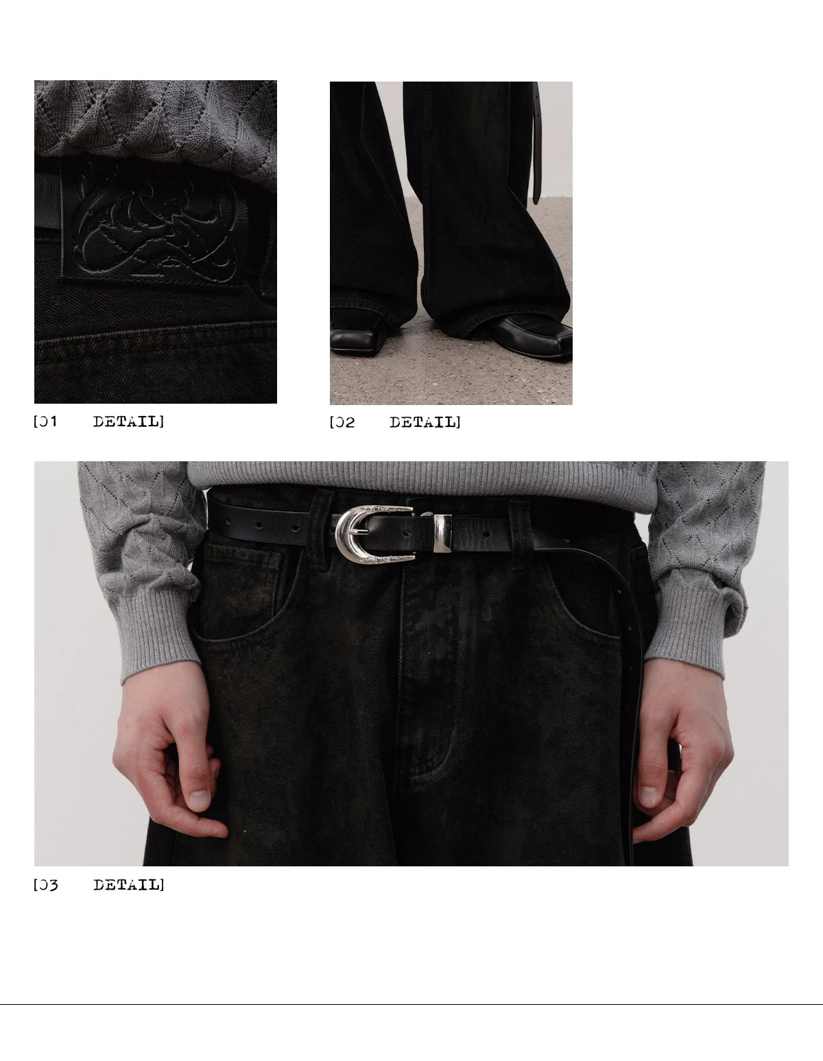 DISTRESSED BLACK DENIM PANTS