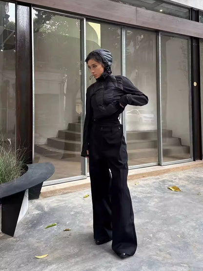 CASUAL WIDE LEG PLAID PANTS