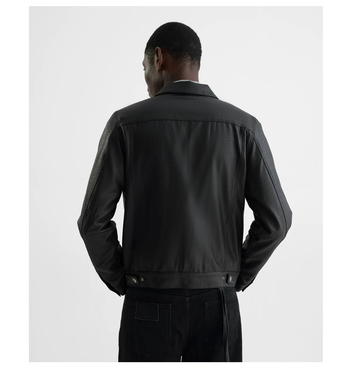 COATED TYPE THREE BIKER JACKET ブラック