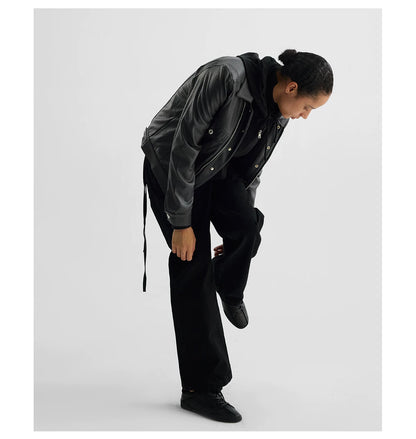 COATED TYPE THREE BIKER JACKET ブラック