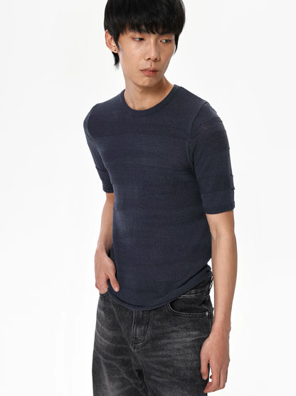 NAVY CAMOUFLAGE KNIT TEE