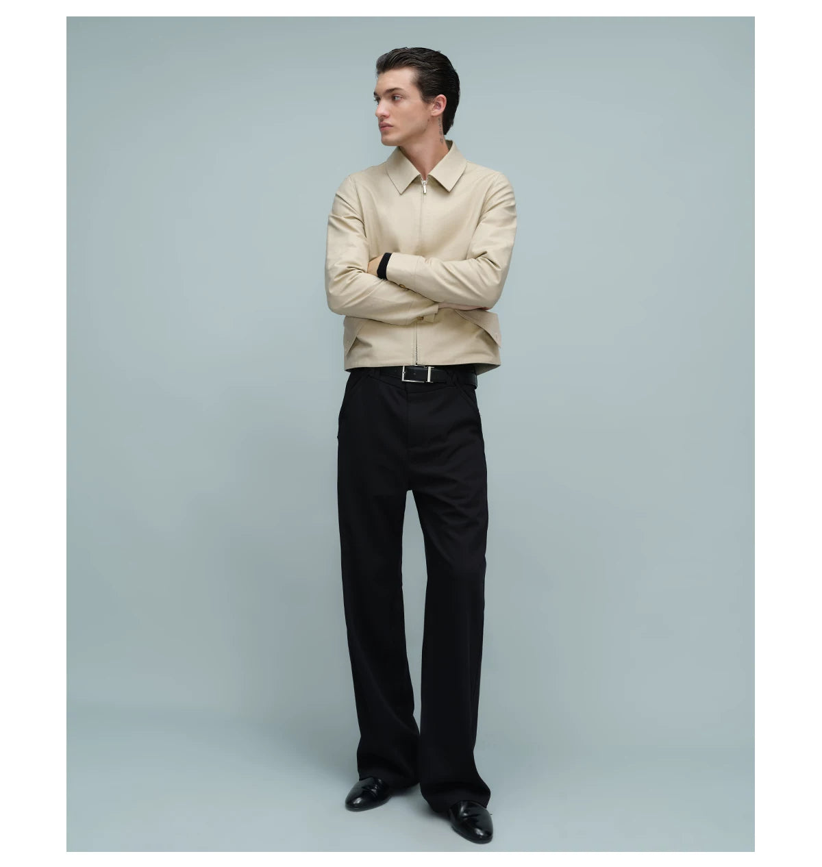 FOLD POCKET SHORT JACKET ライトカーキ