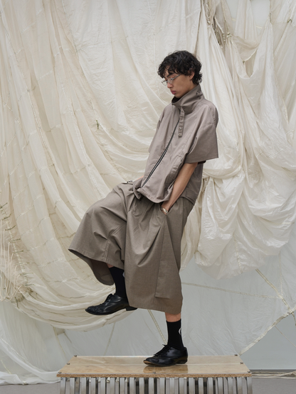 ELEGANT DRAPED PLEATED PANTS