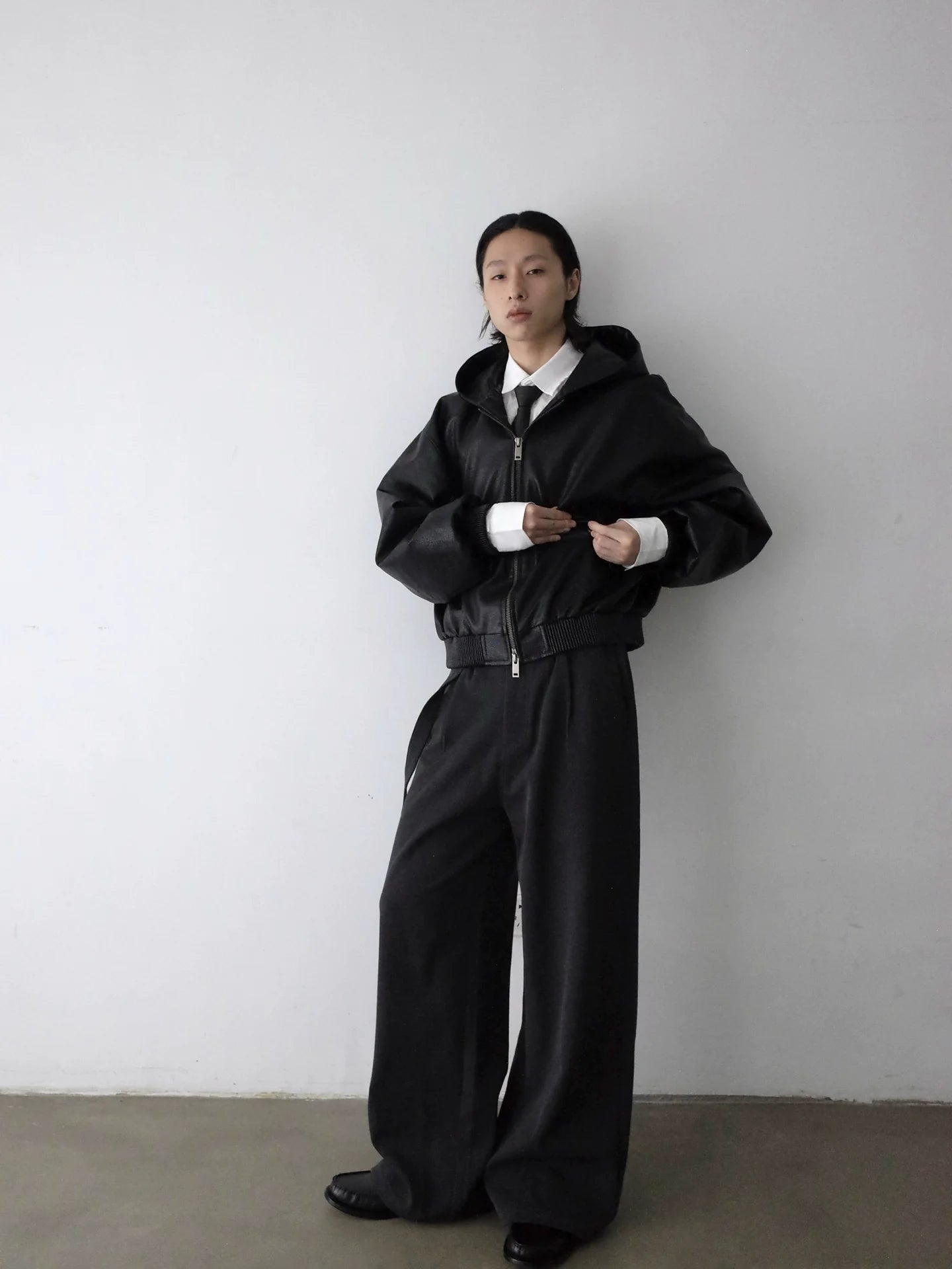 RETRO FLIGHT LEATHER HOODIE