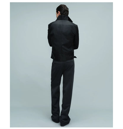 WAXED BUCKLE HEM JACKET ブラック