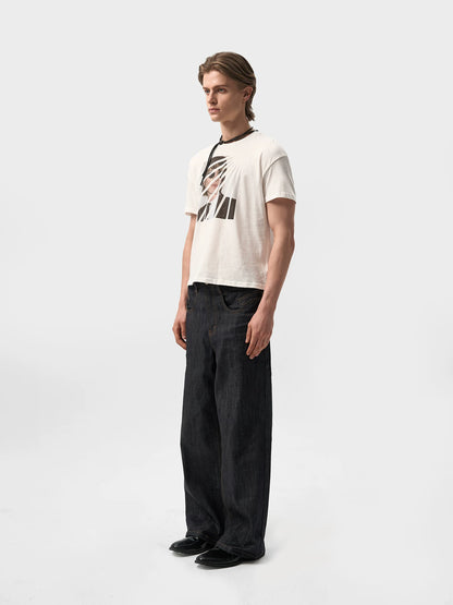 VINTAGE AGED WHITE HEMP T-SHIRT
