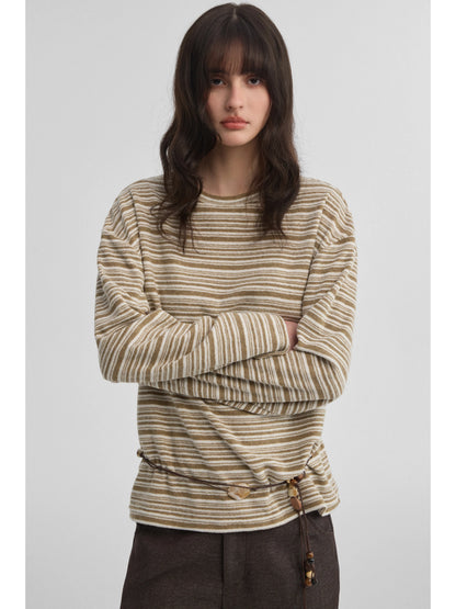 STRIPED FLEECE LONG SLEEVE TOP 3