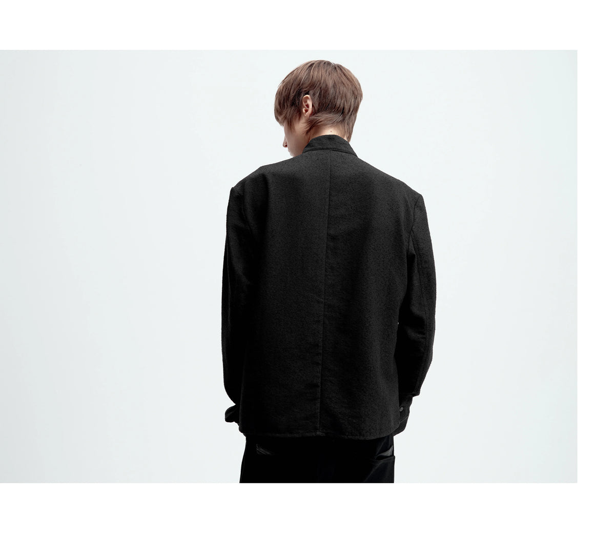 TEXTURED FITTED LONG-SLEEVE SHIRT