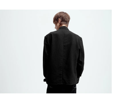 TEXTURED FITTED LONG-SLEEVE SHIRT