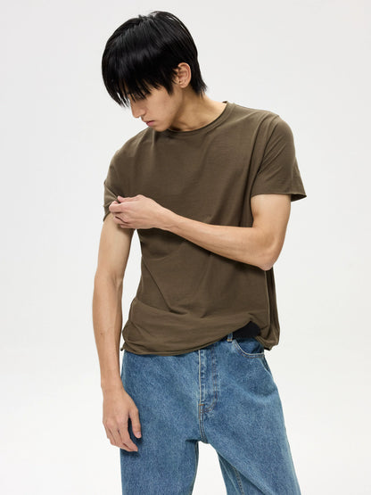 COZY SHEER ROLLED-CUFF TEE