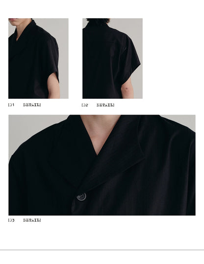TUXEDO SHORT SHIRT WITH RAGLAN CUFFS