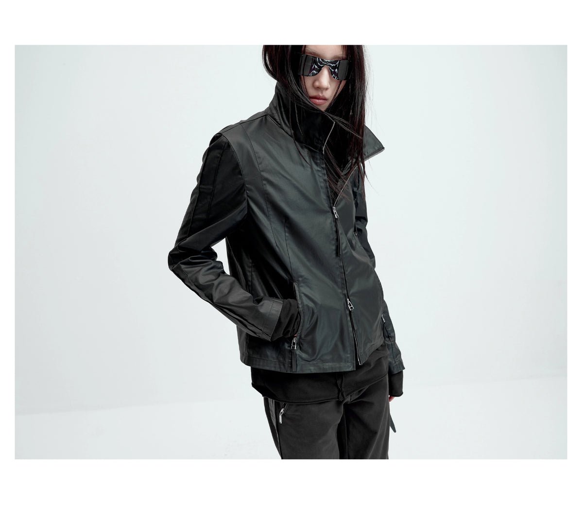 WAX COATED STAND-UP JACKET