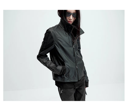 WAX COATED STAND-UP JACKET