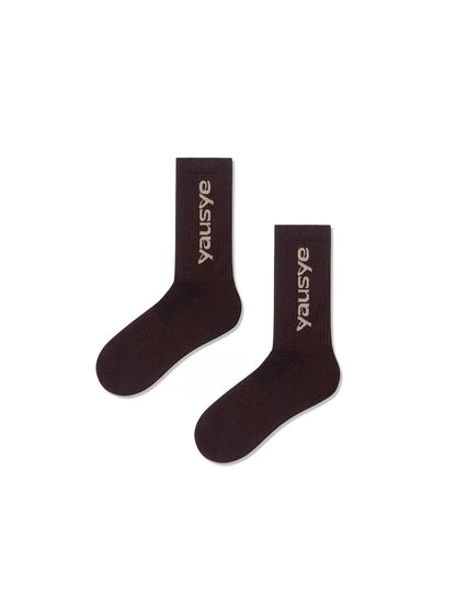 EMBROIDERED COTTON MID CALF SOCKS