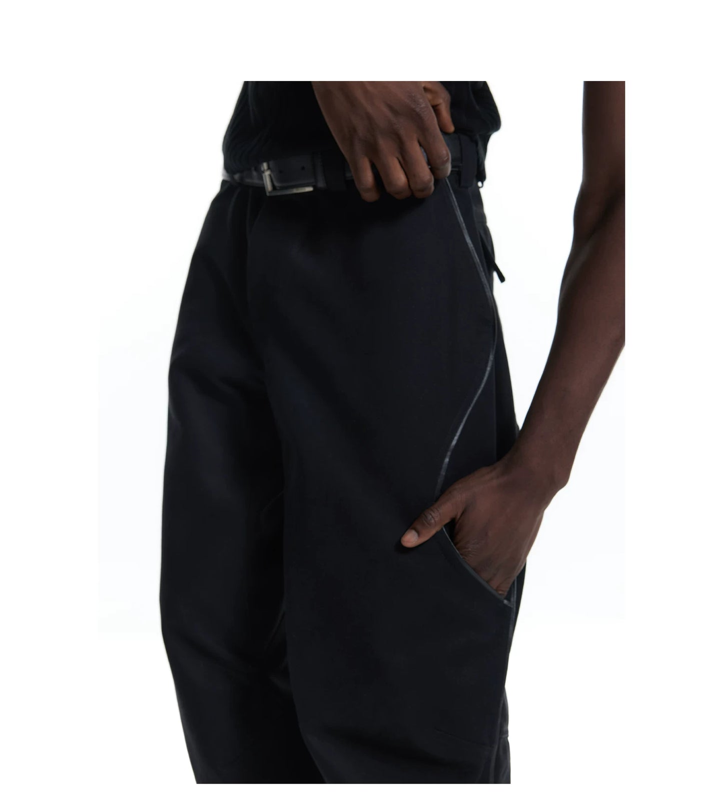 3D PATCHWORK RELAXED WORK PANTS