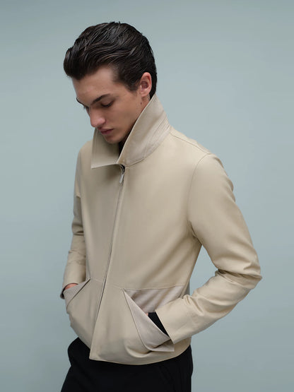 FOLD POCKET SHORT JACKET ライトカーキ