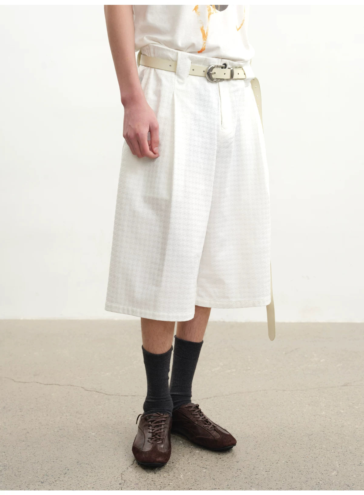 MULTICOLOR PLEATED CHAMBRAY PANTS