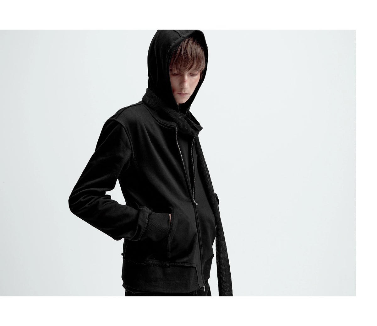 ZIPPERED SLIM-FIT HOODIE