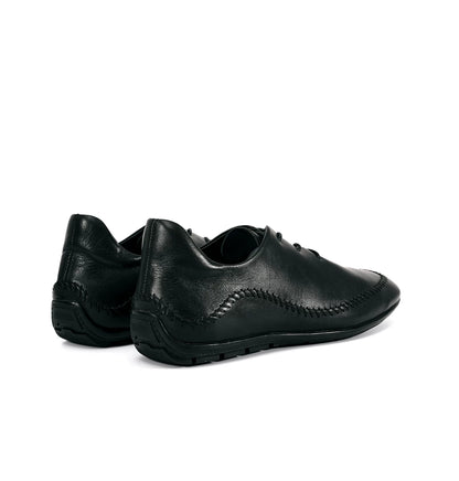 CURVED STITCH LEATHER RACING SHOES ブラック