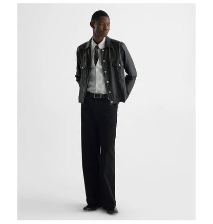 COATED TYPE THREE BIKER JACKET ブラック