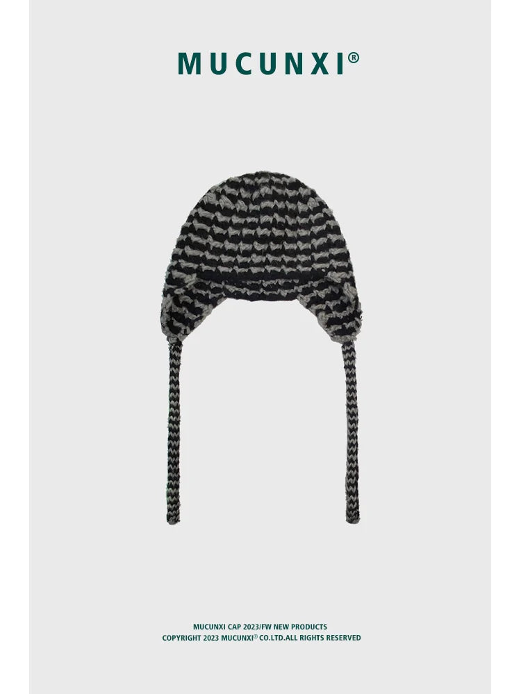 RETRO STRIPED WOOL HAT