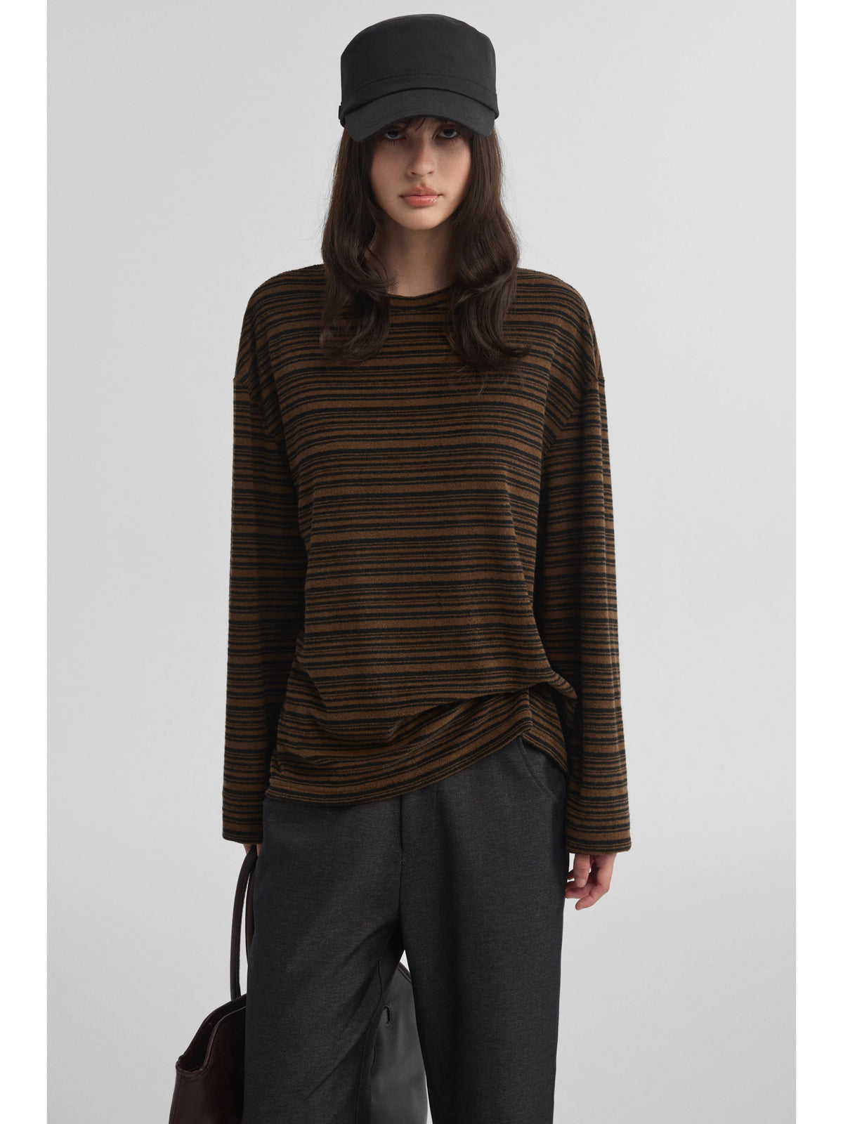 STRIPED FLEECE LONG SLEEVE TOP 4