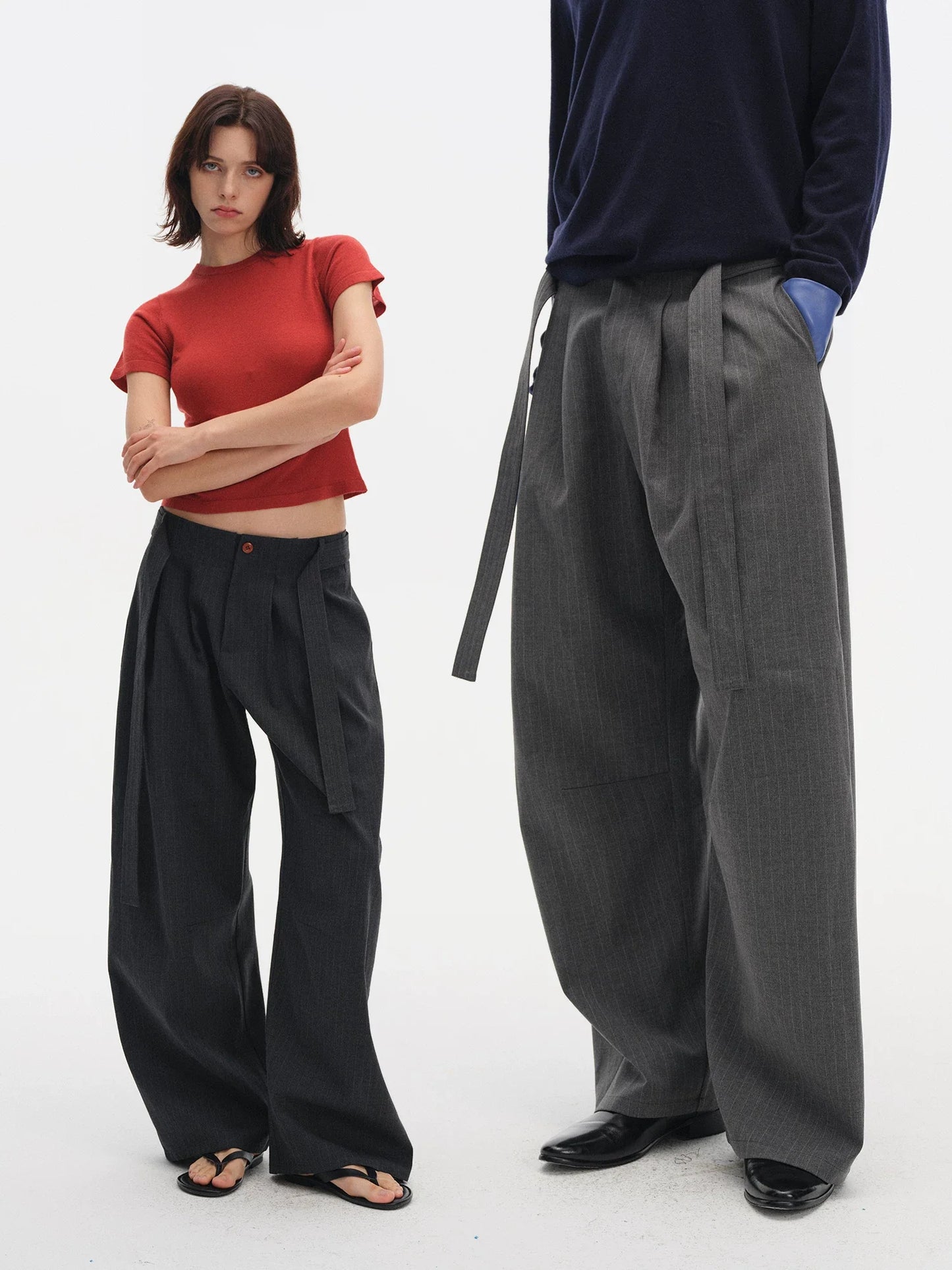 CASUAL DRAPE SUIT PANTS