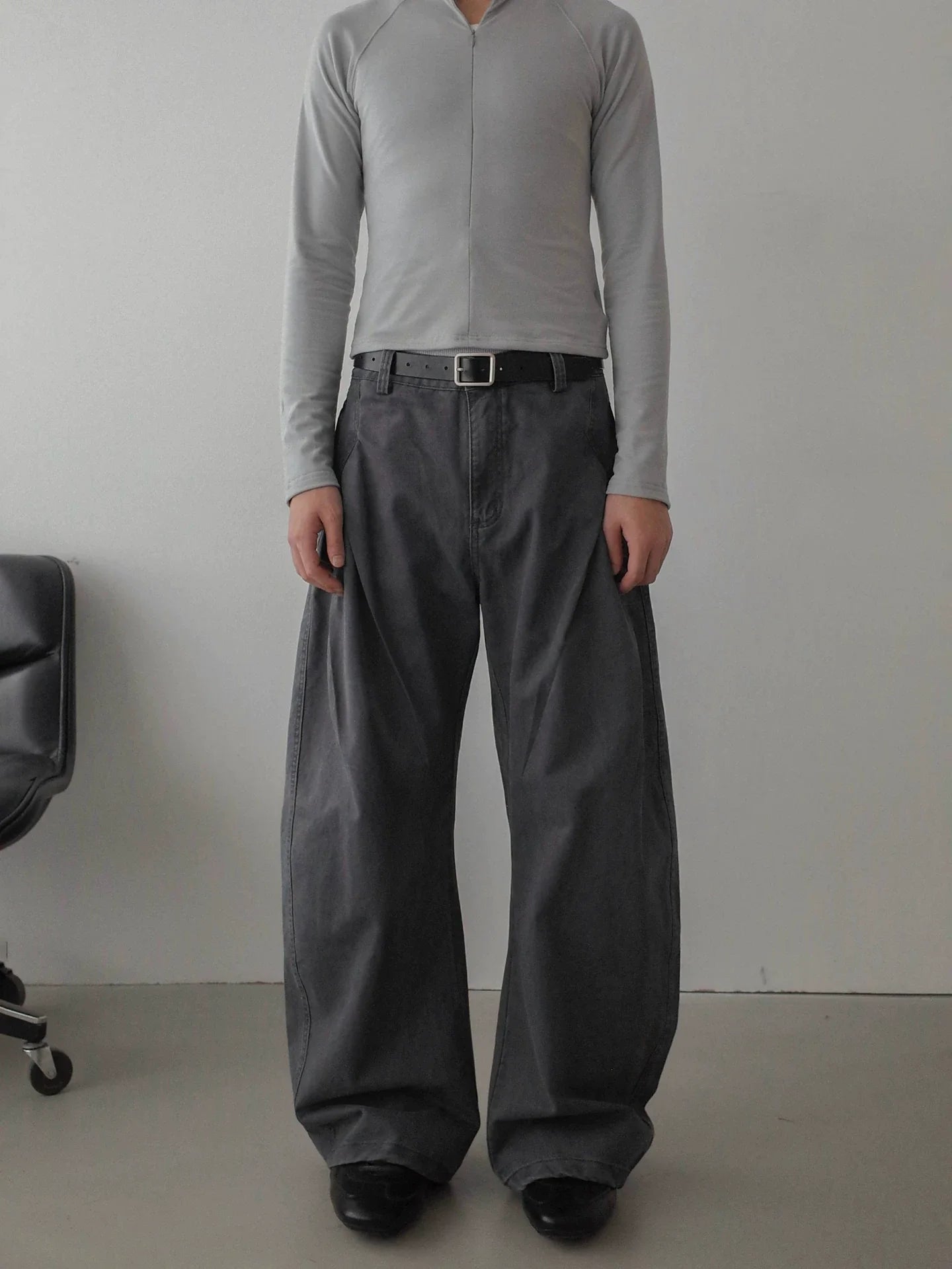 WIDE-LEG WORK PANTS