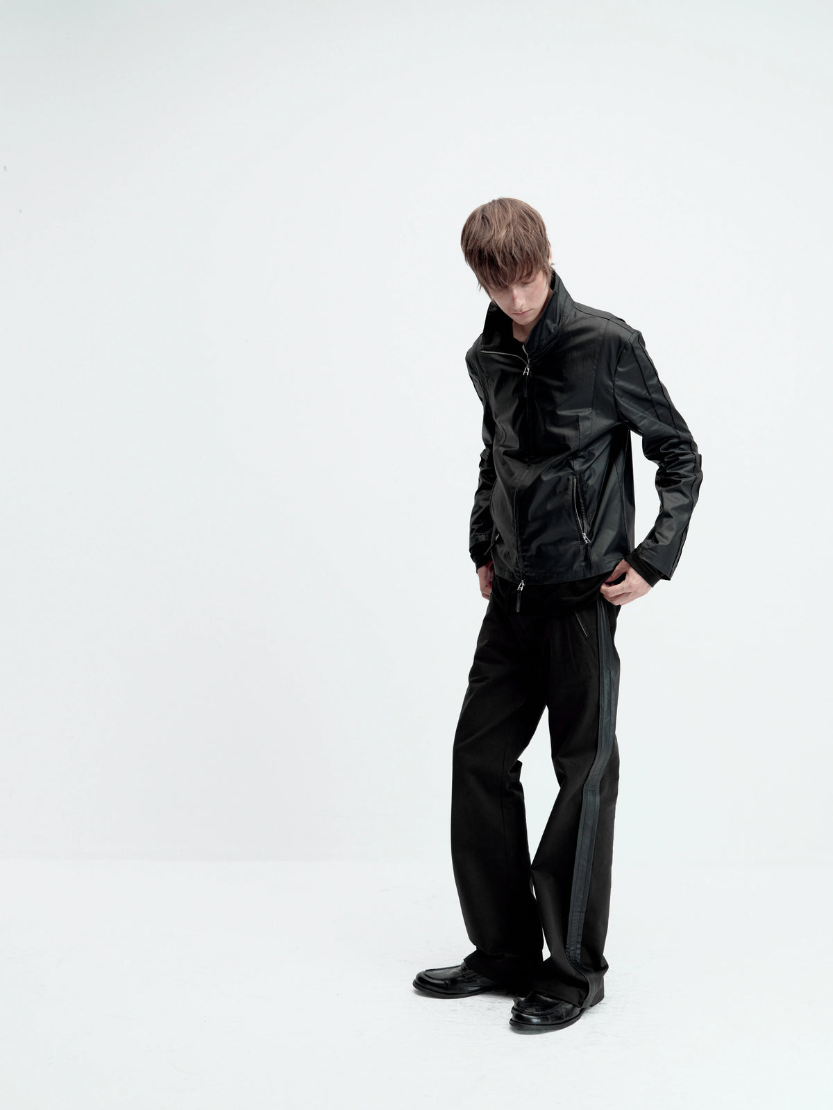 WAX COATED STAND-UP JACKET