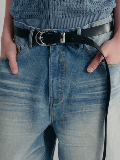 ICE BLUE PLEATED SHORTS
