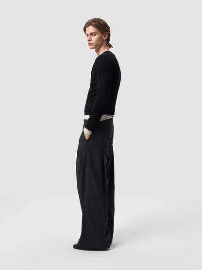 HIGH WAIST PLEATED WIDE LEG PANTS