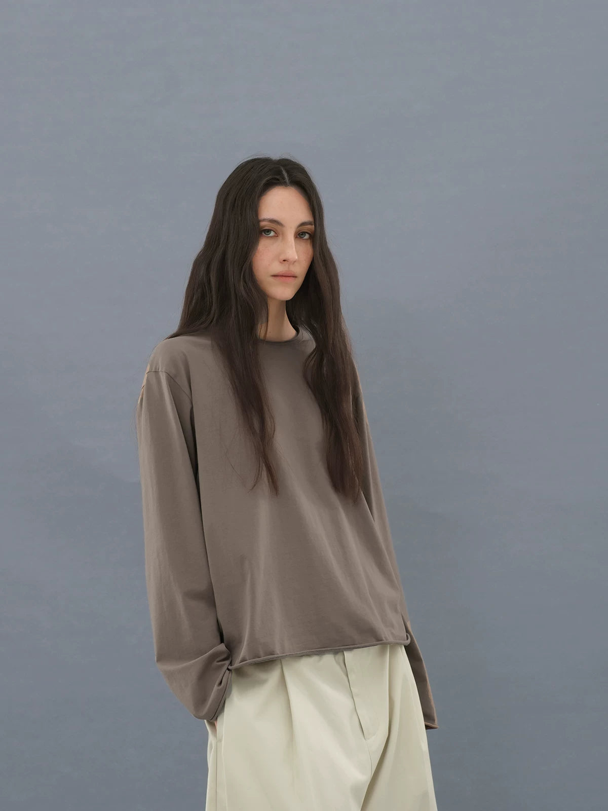 ROLLED  LONG SLEEVE T-SHIRT