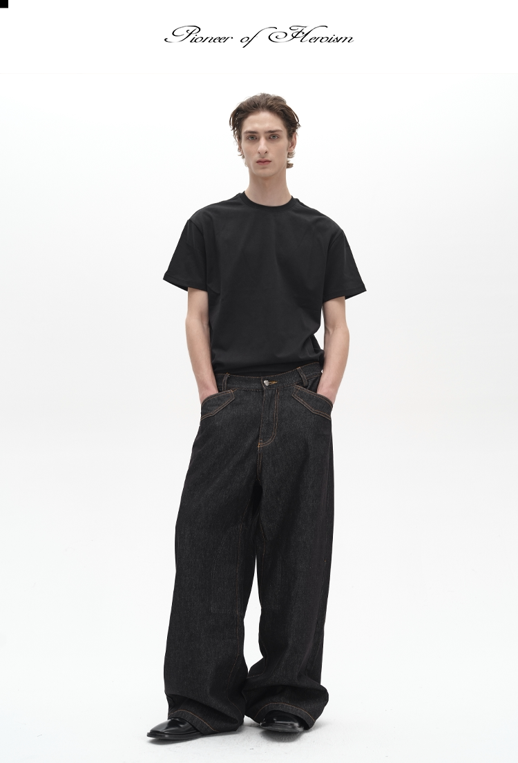 EMBROIDERED POCKET JEANS