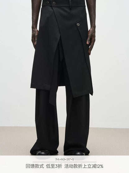 TYPE A SLIT SKIRT WITH OVERLAY