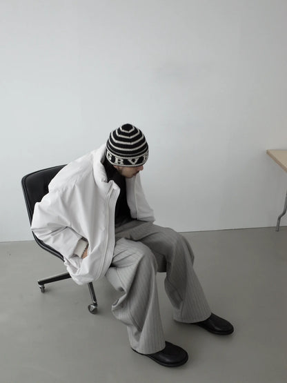 RETRO STRIPED WIDE-LEG PANTS