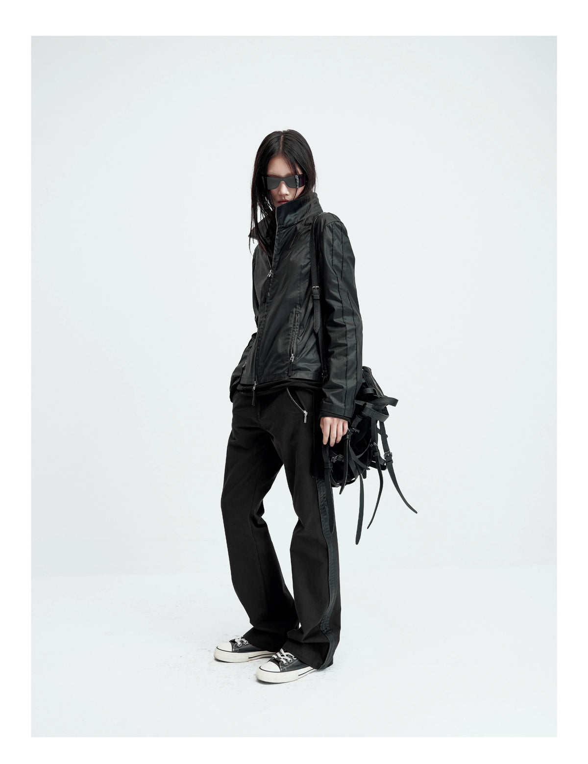WAX COATED STAND-UP JACKET