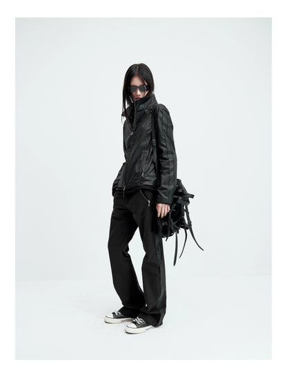 WAX COATED STAND-UP JACKET