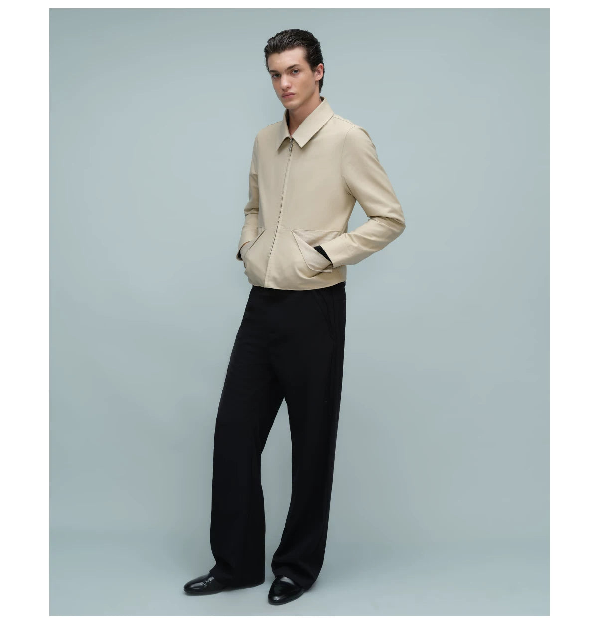 FOLD POCKET SHORT JACKET ライトカーキ