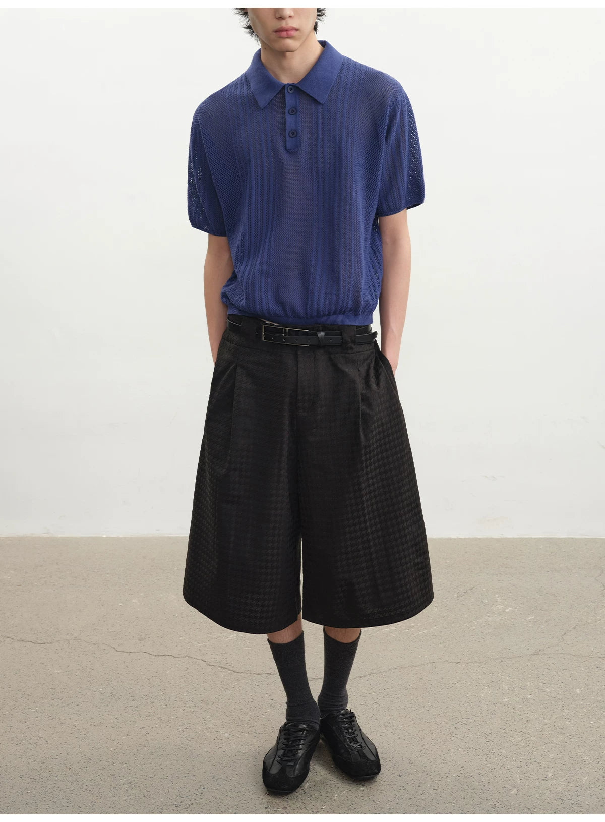 MULTICOLOR PLEATED CHAMBRAY PANTS