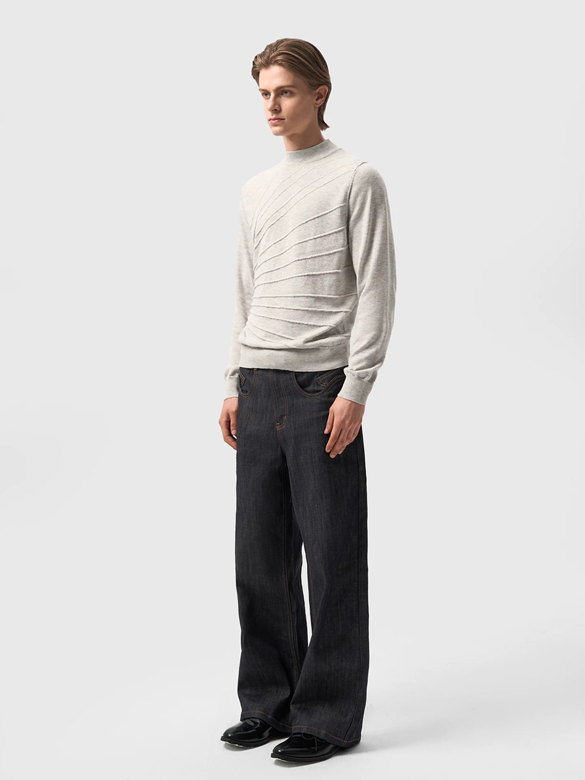 SCULPTED JACQUARD LONG SLEEVE KNIT 20