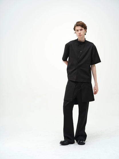 ASYMMETRICAL SKIRT-PANTS WITH FLARE
