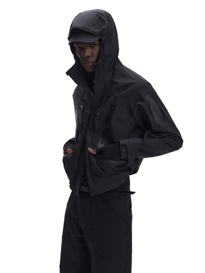 CURVED SEE-THROUGH WINDBREAKER JACKET