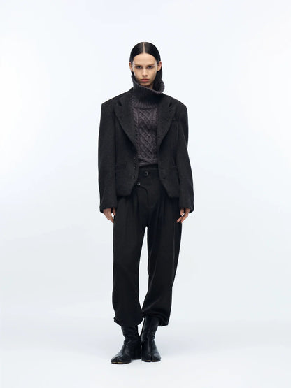 CHIC WOOL CROPPED JACKET