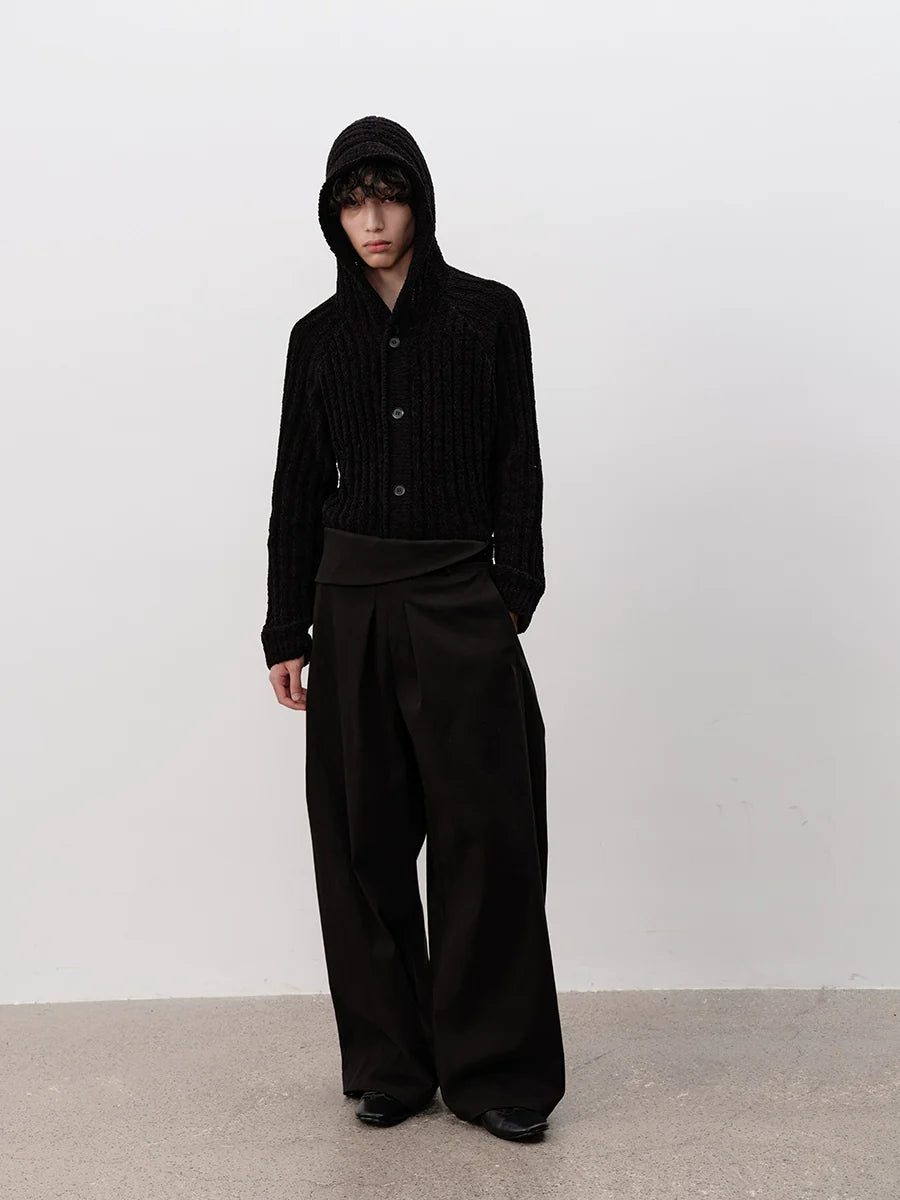 CHUNKY STRIPE KNIT HOODIE