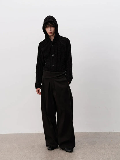 CHUNKY STRIPE KNIT HOODIE