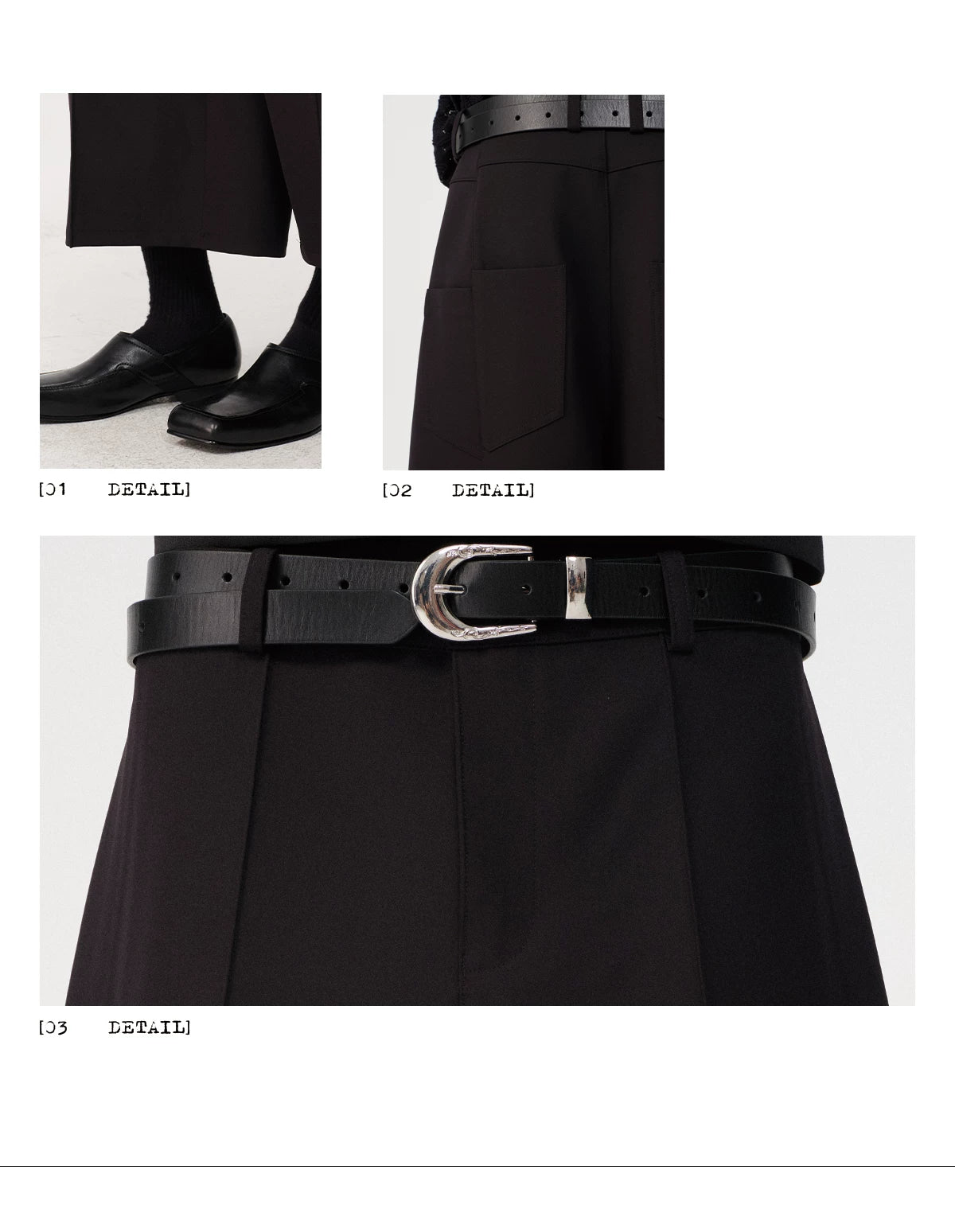 CURVED PLEATED PANTS