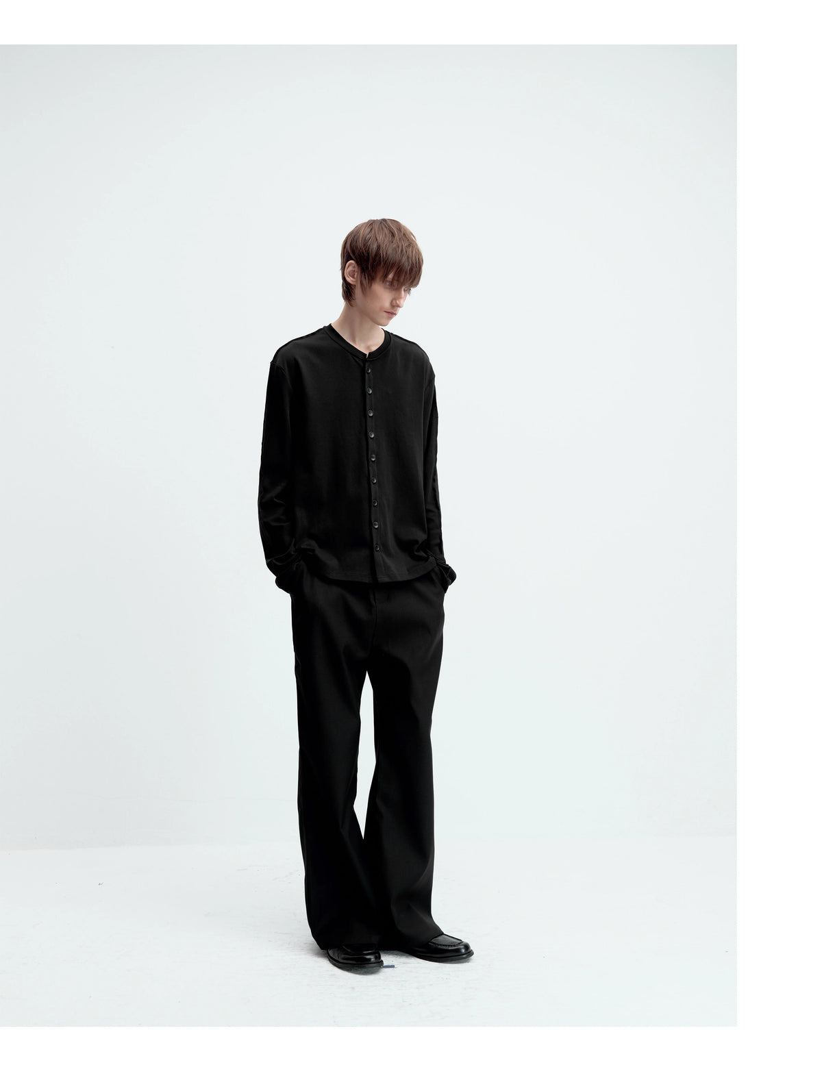 SATIN-TRIM LAYERED CARDIGAN