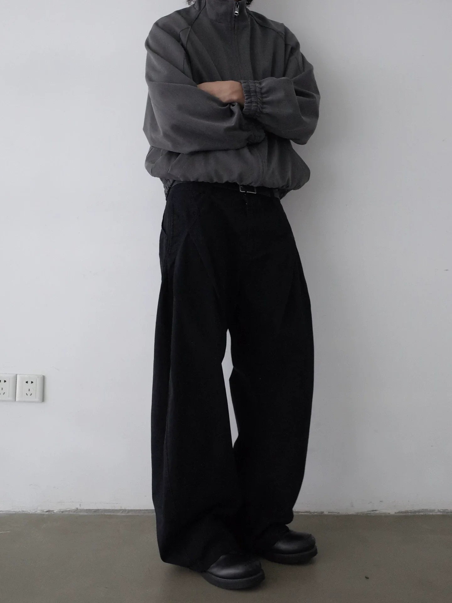 WIDE-LEG WORK PANTS