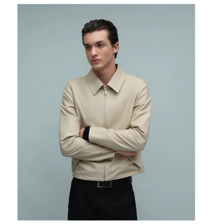 FOLD POCKET SHORT JACKET ライトカーキ