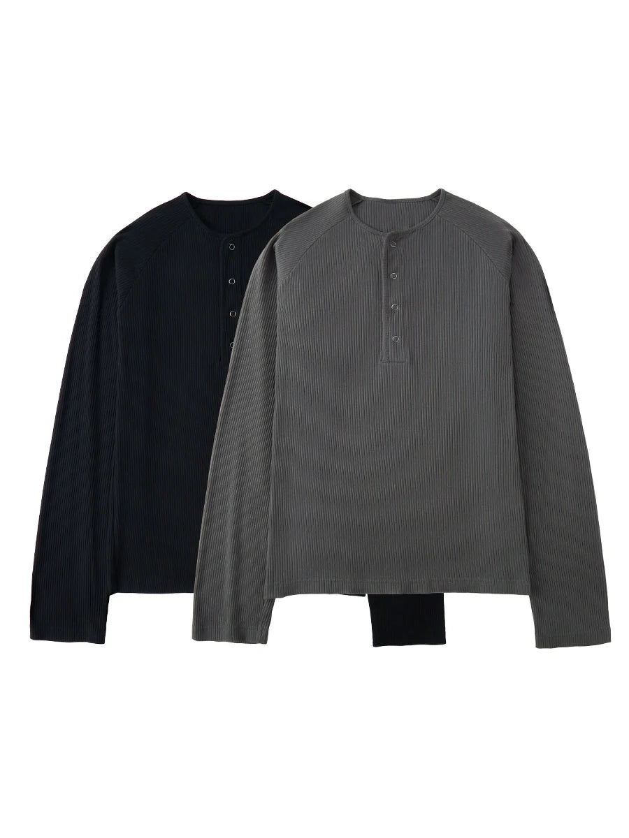 SLIM FIT HENLEY SLEEVE